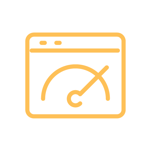 computer screen with odometer icon