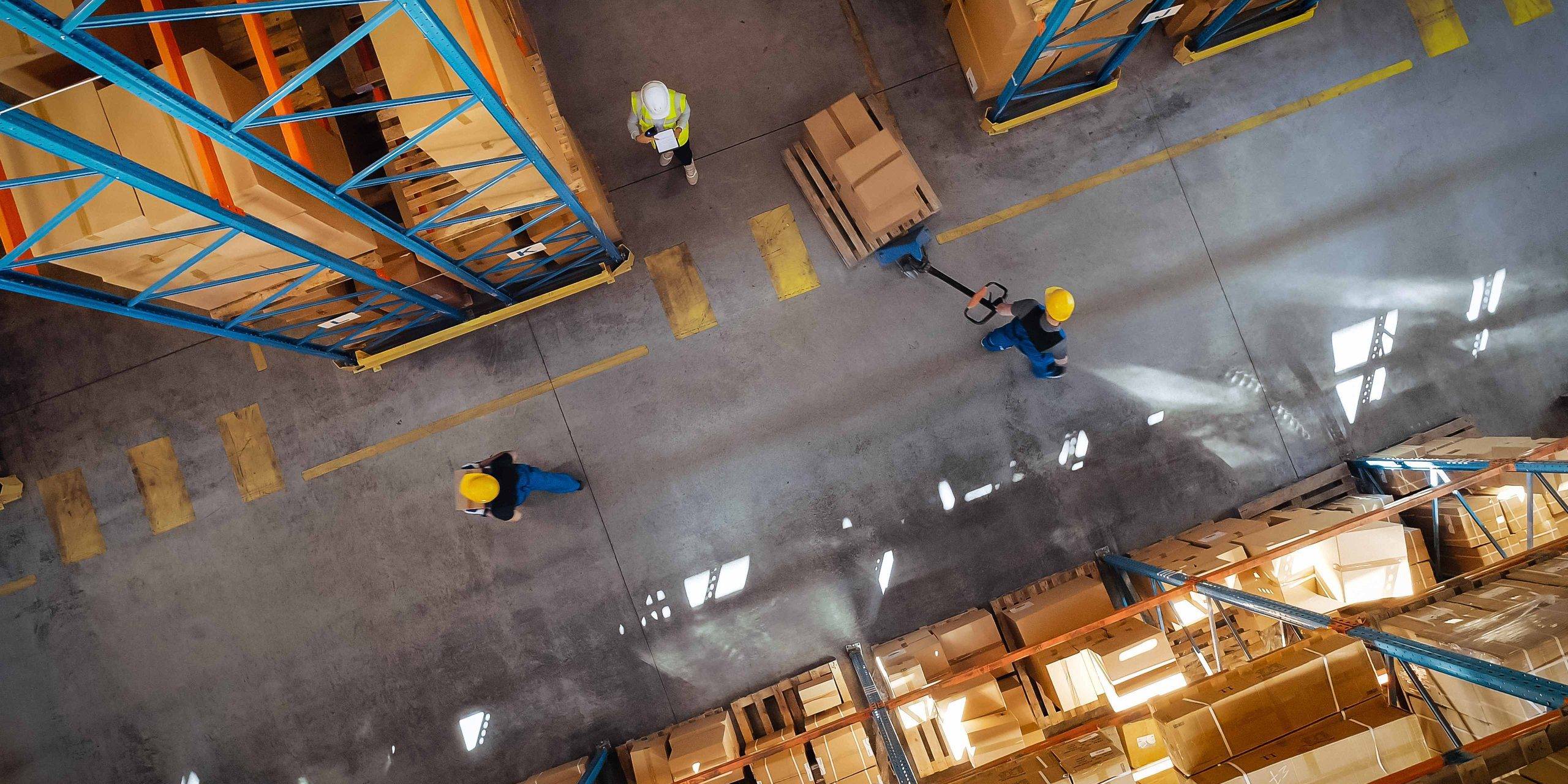 distribution warehouse aerial view